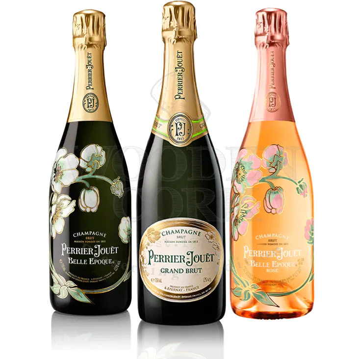 Perrier Jouet Brut, Belle Epoque & Belle Epoque Rose Champagne Bundle